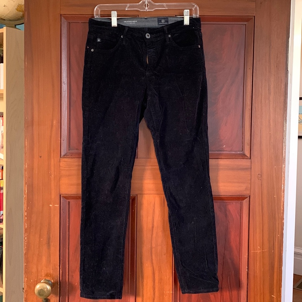 Adriano Goldschmied Stevie Slim Straight Ankle Pants-Blue Corduroy-Size 27R